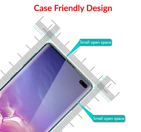 Galaxy S10 Plus Case Friendly 3D Curved Tempered Glass Screen Protector