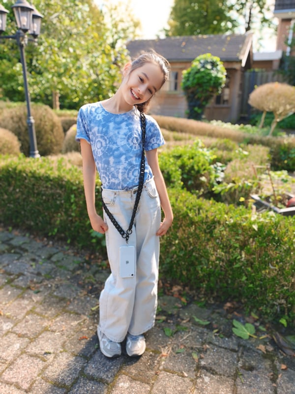 Universeel Zwart Telefoonkoord / -Ketting Acryl