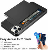 iPhone 12 Pro Max Slide Armor Hoesje Met Pashouder