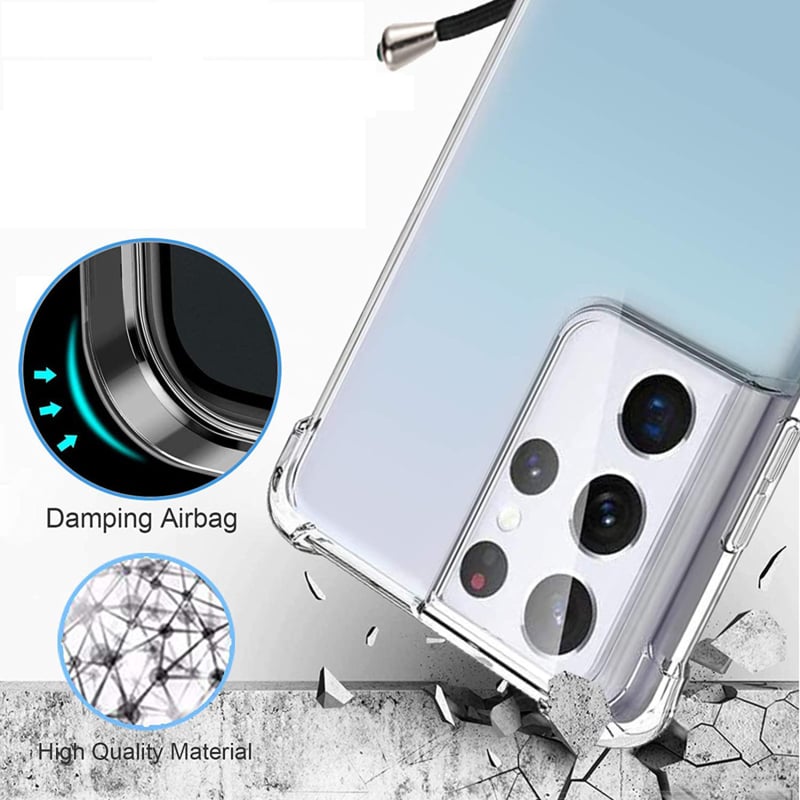 Galaxy S24 Ultra Crossbody Transparant TPU Hoesje met Koord