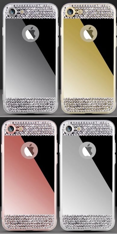 iPhone X / Xs Bling Spiegel Hoesje Met Strass-Steentjes