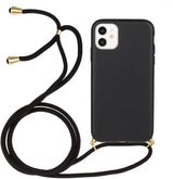 iPhone 15 Crossbody TPU Hoesje met Koord Zwart