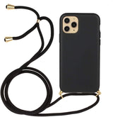 iPhone 13 Pro Crossbody TPU Hoesje met Koord Zwart