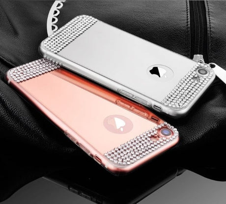 iPhone 7 / 8 / SE 2020-2022 Bling Spiegel Hoesje Met Strass-Steentjes