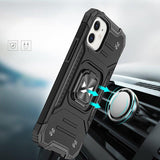 iPhone 14 / 16e Ring Armor Case met Magneet Zwart