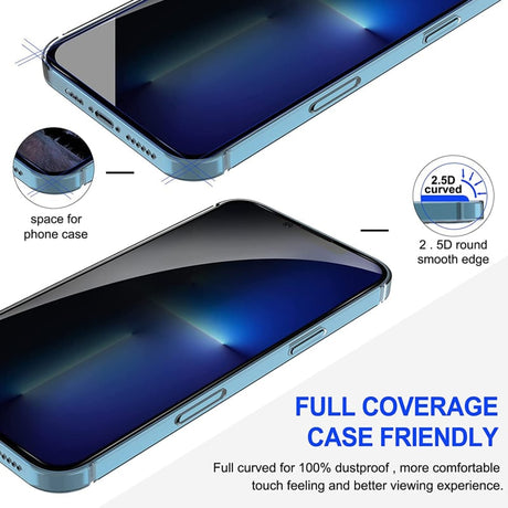 iPhone 15 Full Cover Privacy Tempered Glass Screen Protector