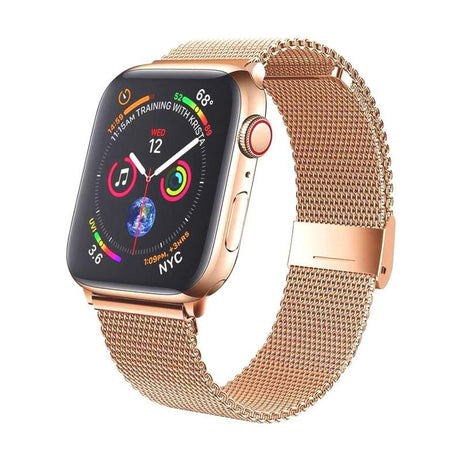 Apple Watch Milanese Bandje Rosé Goud 42/41/40/38mm