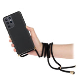 Galaxy S21 Ultra Crossbody TPU Hoesje met Koord Zwart