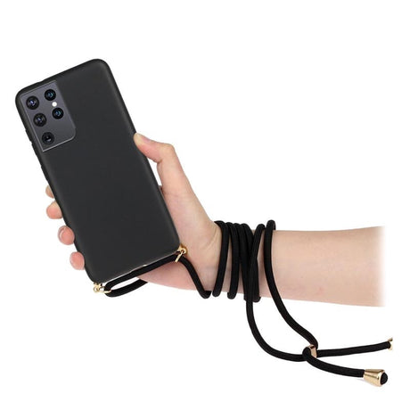 Galaxy S21 Ultra Crossbody TPU Hoesje met Koord Zwart