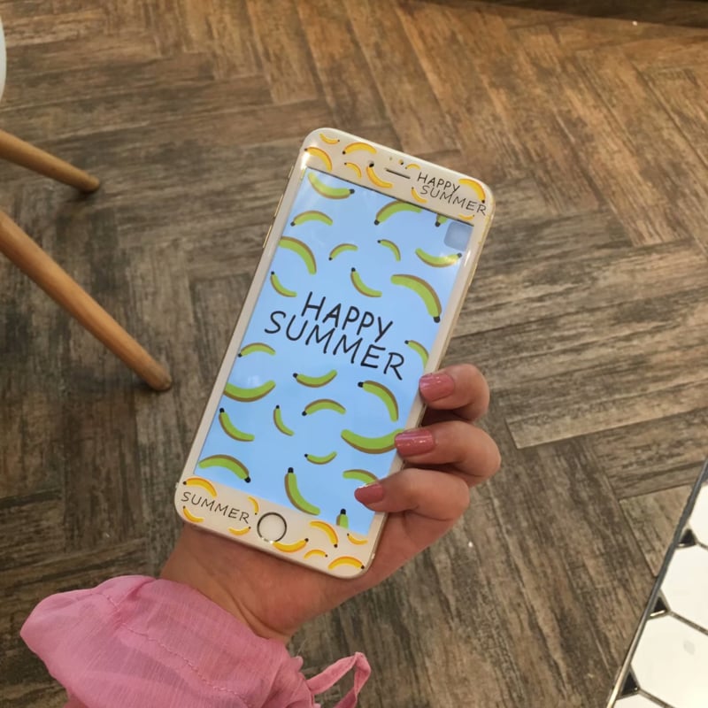 iPhone 7 Plus / 8 Plus Tempered Glass Protector Met Print - Banaan