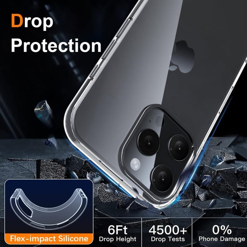 iPhone 16 Pro Premium Soft TPU Hoesje Transparant