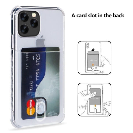 iPhone 14 Pro Max Transparant TPU Hoesje Met Card Slot - Pasjesvakje