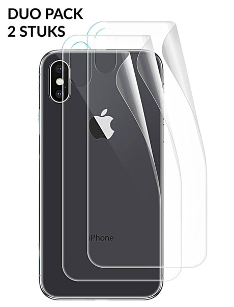 2 STUKS iPhone X / Xs Transparant Folie Achterkant Protector