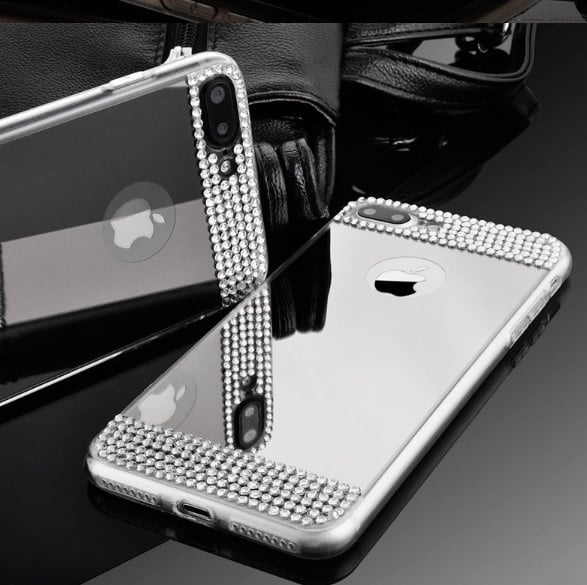 iPhone 7 Plus / 8 Plus Bling Spiegel Hoesje Met Strass-Steentjes