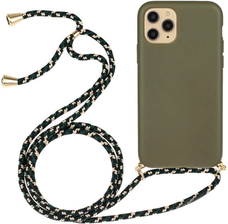 iPhone 16 Pro Max Crossbody TPU Hoesje met Koord Groen