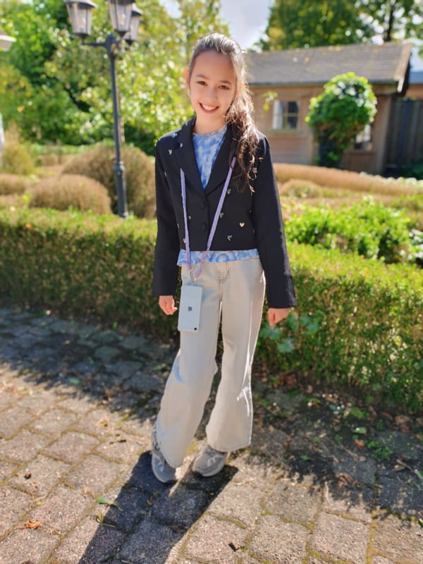 Universeel Lila Paars Telefoonkoord Gevlochten Stof