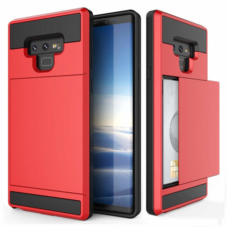 Galaxy Note 9 Slide Armor Hoesje Met Pashouder