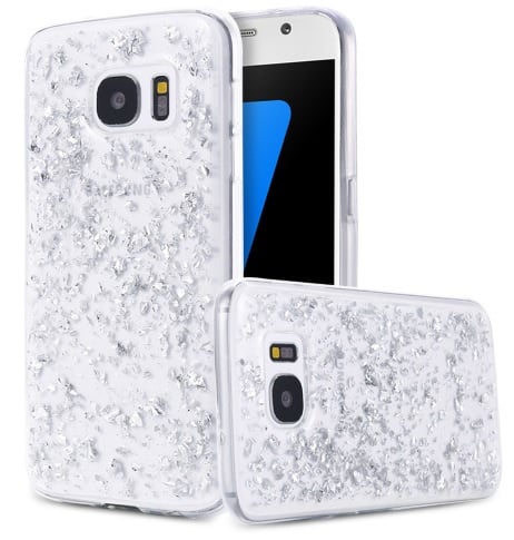 Galaxy S7 TPU Bling Glitterhoesje Blad - Look