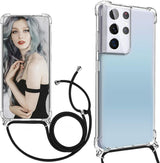 Galaxy S24 Ultra Crossbody Transparant TPU Hoesje met Koord
