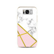 Galaxy S8 Plus Geometrisch TPU Hoesje Marmer Wit / Roze / Goud