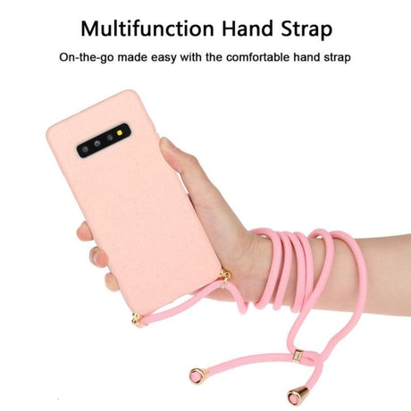 Galaxy S10 Crossbody TPU Hoesje met Koord Roze