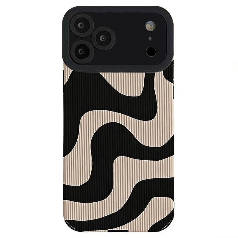 iPhone 17 Pro Max TPU Hoesje Zebra Patroon Beige/Zwart
