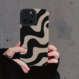 iPhone 16 Pro Max TPU Hoesje Zebra Patroon Beige/Zwart
