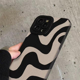 iPhone 16 Pro Max TPU Hoesje Zebra Patroon Beige/Zwart