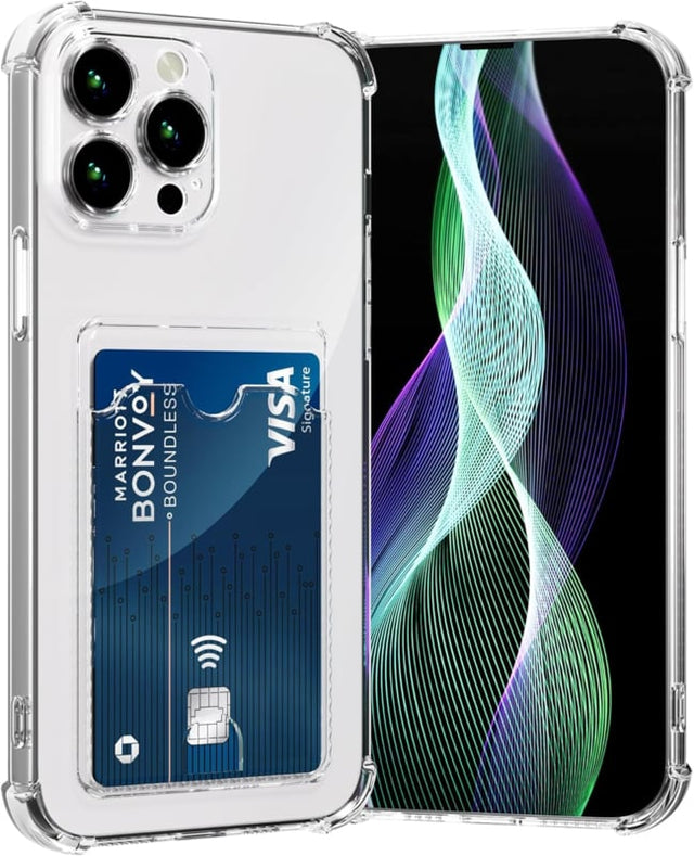 iPhone 16 Pro Max Transparant TPU Hoesje Met Card Slot - Pasjesvakje