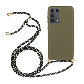 Galaxy S24 Ultra Crossbody TPU Hoesje met Koord Groen