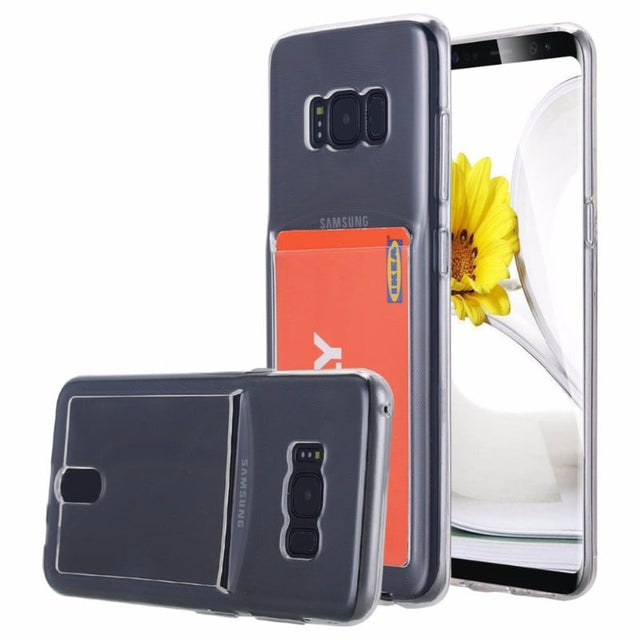 Galaxy S8 Plus Transparant TPU Hoesje Met Pasjesvakje