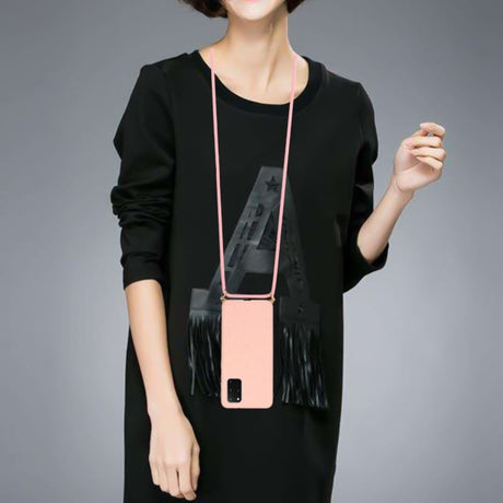 Galaxy S20 Plus Crossbody TPU Hoesje met Koord Roze