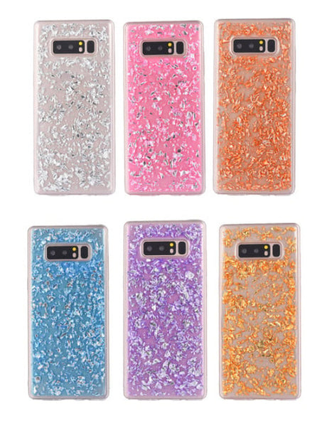Galaxy Note 8 TPU Bling Glitterhoesje Blad - Look
