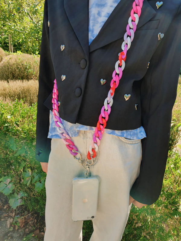 Universeel Paars-Rood-Roze Telefoonkoord / -Ketting Acryl