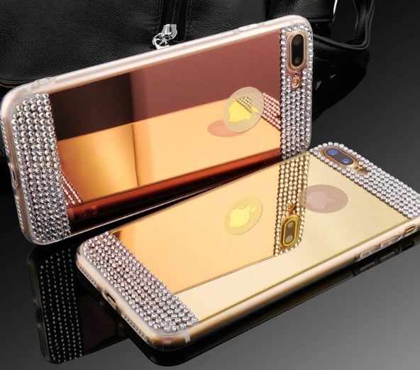 iPhone 7 Plus / 8 Plus Bling Spiegel Hoesje Met Strass-Steentjes
