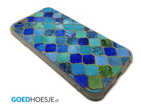 iPhone 6 / 6S Soft TPU Hoesje Marmer Design Mozaïek Ruiten