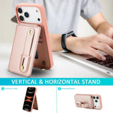 iPhone 17 Pro Max Hoesje met Pasjeshouder en Draagkoord Rosé Goud