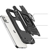 iPhone 14 / 16e Ring Armor Case met Magneet Zwart