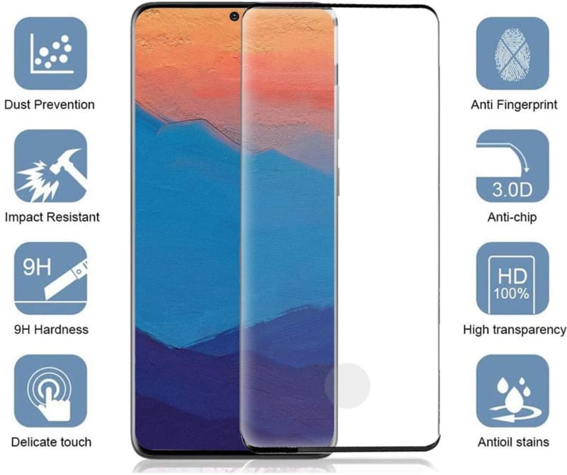 2 STUKS Galaxy S20 Case Friendly 3D Tempered Glass Screen Protector