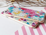 iPhone 6 / 6S 3D Reliëf Hoesje Lichtgekleurde Ruiten
