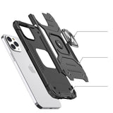 iPhone 14 Pro Max Ring Armor Case met Magneet Zwart