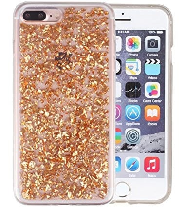 iPhone 7 Plus / 8 Plus TPU Bling Glitterhoesje Blad - Look