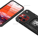 iPhone 15 Pro Max Ring Armor Case met Magneet Zwart