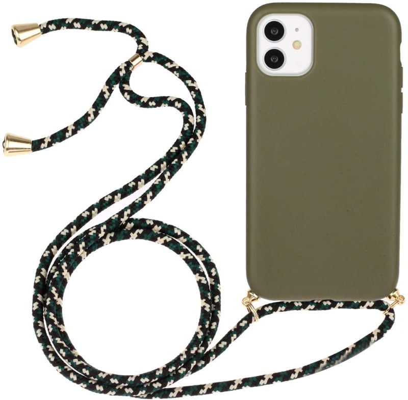 iPhone 16 Plus Crossbody TPU Hoesje met Koord Groen