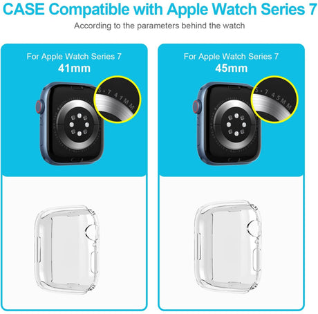 Apple Watch 7/8/9 41MM/45MM Transparant Soft TPU Hoesje Full Cover