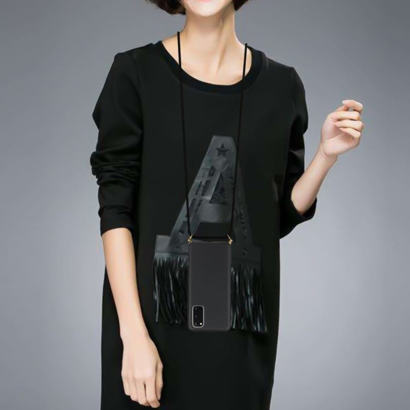 Galaxy S24 FE Crossbody TPU Hoesje met Koord Zwart