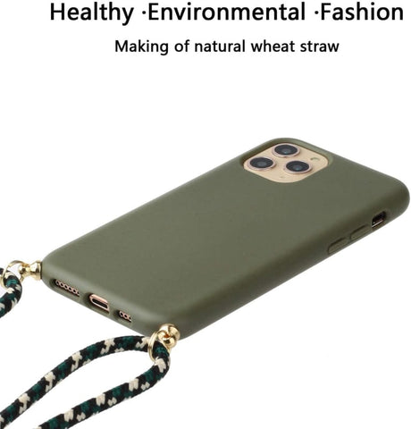 iPhone 16 Pro Max Crossbody TPU Hoesje met Koord Groen