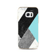 Galaxy S7 Edge Geometrisch TPU Hoesje Marmer Zwart / Groen