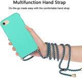 iPhone 7 / 8 / SE 2020-2022 Crossbody TPU Hoesje met Koord Mint