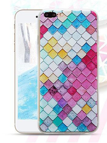 iPhone 7 Plus / 8 Plus 3D Reliëf Hoesje Lichtgekleurde Ruiten